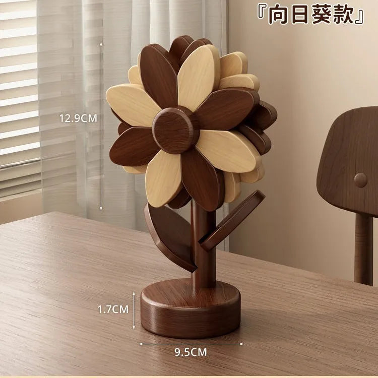 Sunflower Bamboo Coaster – Heat-Insulating Minimalist Decor Decorative Coaster Babs 5pcs