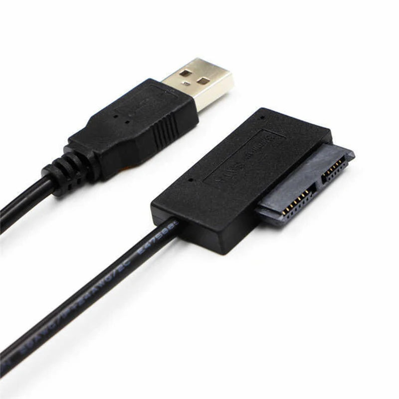 USB 2.0 to Mini SATA 13-Pin Adapter Cable for Laptop DVD Drive USB Drive Adapter Babs