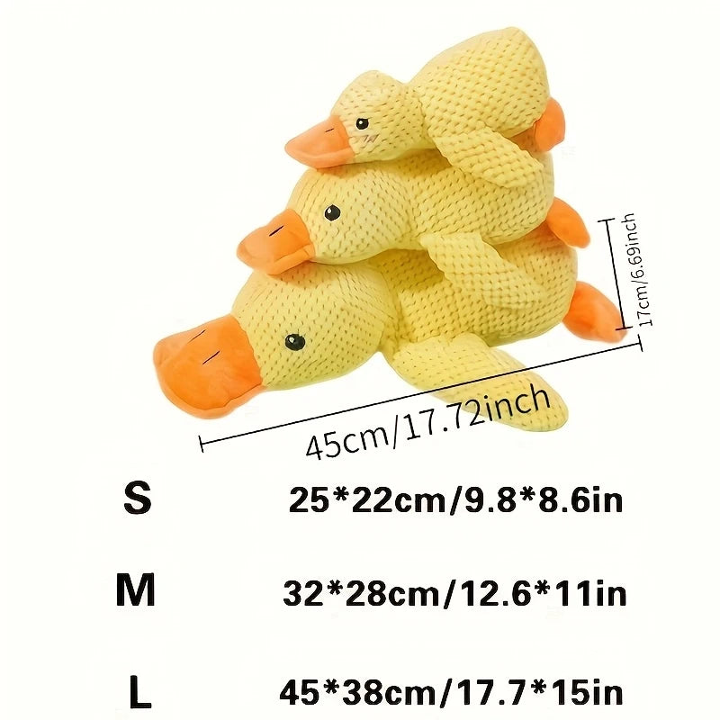 Yellow Duck Dog Calming Toy with Quacking Sound | Fleece Plush Plush Dog Toy Babs