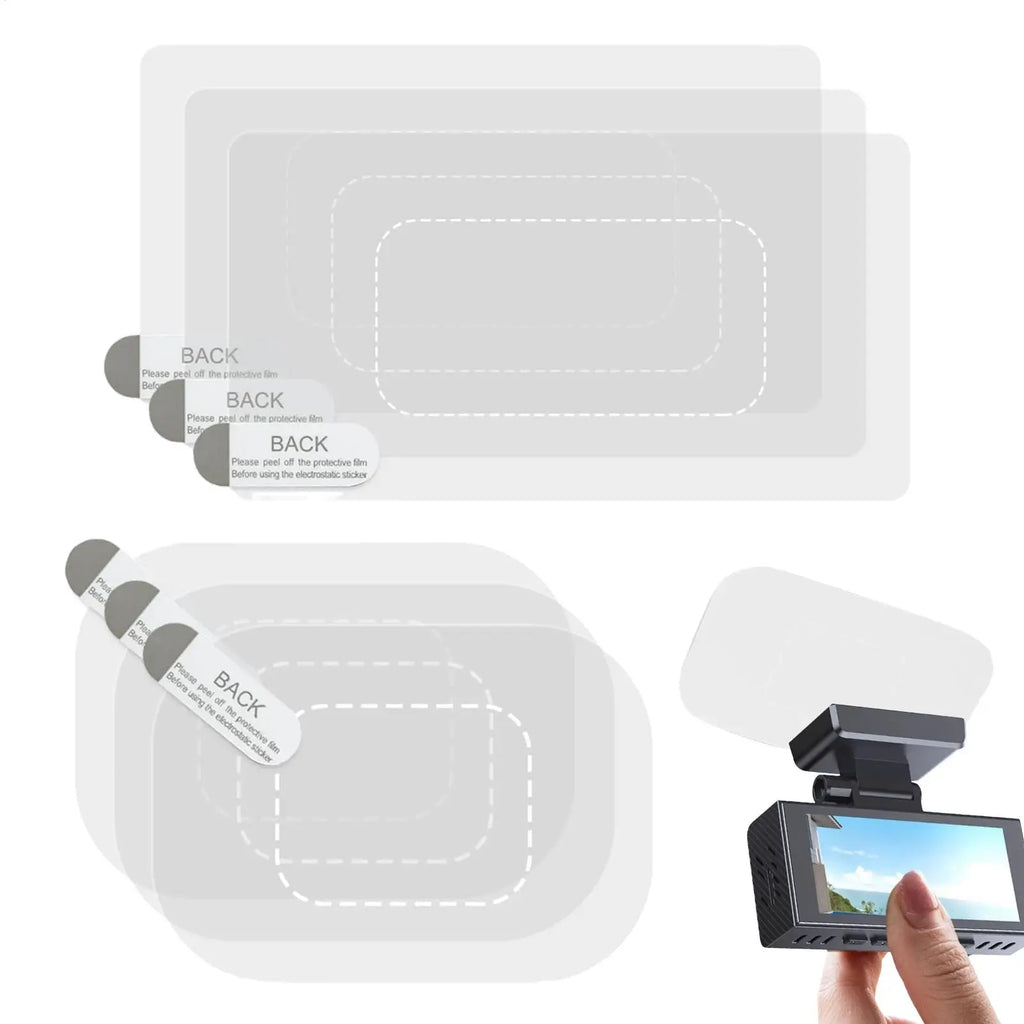 6-Pack Dash Cam Windshield Electrostatic Stickers – Clear PET Film Dash Cam Mount Sticker Babs