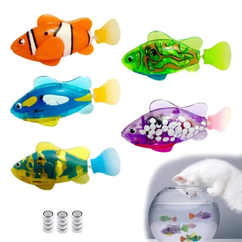 LED Robotic Swimming Fish Cat Toy – Interactive Glowing Pet Toy Interactive Cat Toy Babs