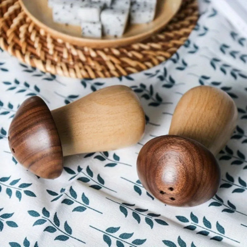 Wooden Mushroom Toothpick Holder – Beech Wood Desktop Jar Toothpick Holder Babs