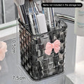 Desktop Pen Holder & Storage Box with Bow Decoration Desktop Pen Holder Babs A