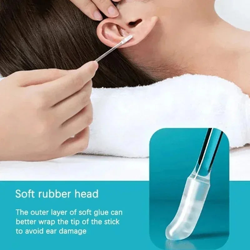 24pcs Sticky Ear Wax Removal Spoons & Swabs Kit Ear Cleaning Kit Babs