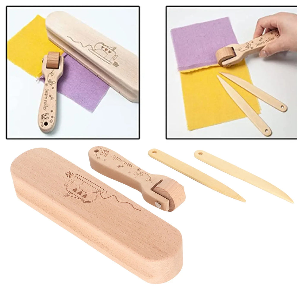 Wooden Tailor Clapper Set – Seam Roller & Point Turner Kit Tailor Sewing Tool Set Babs