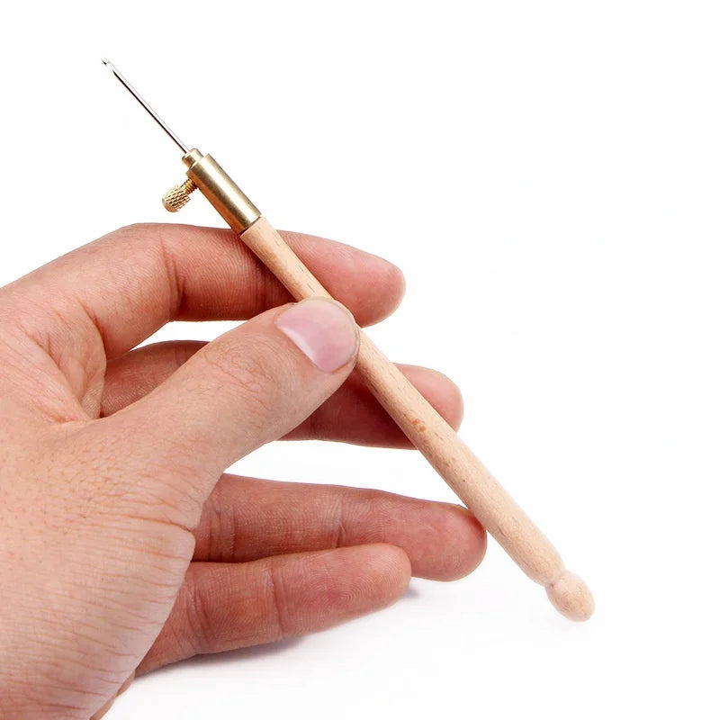 Tambour Crochet Hook Set – Wooden Handle & 3 Needles Embroidery Needle Set Babs