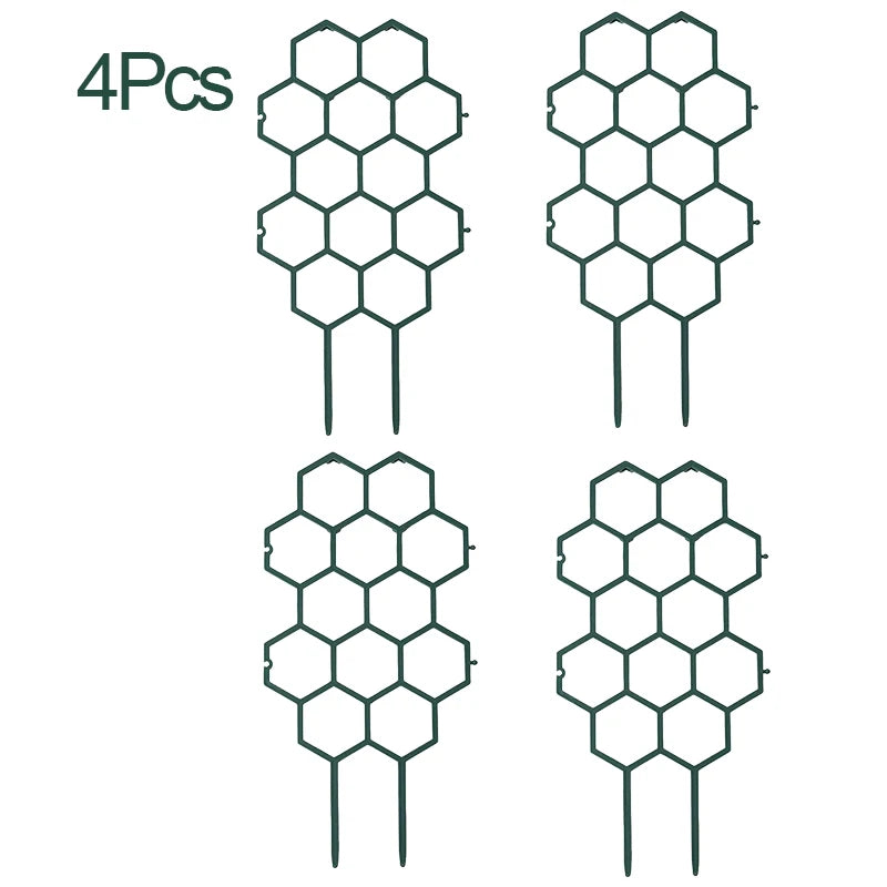 Honeycomb Plant Trellis – Plastic Climbing Frame for Vines Plant Trellis Stake Babs 4Pcs