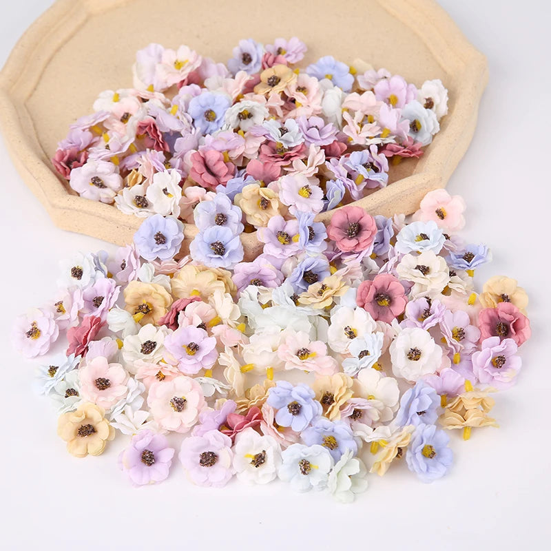 30Pcs Mini Daisy Artificial Silk Flower Heads for DIY Decor Artificial Silk Flowers Babs