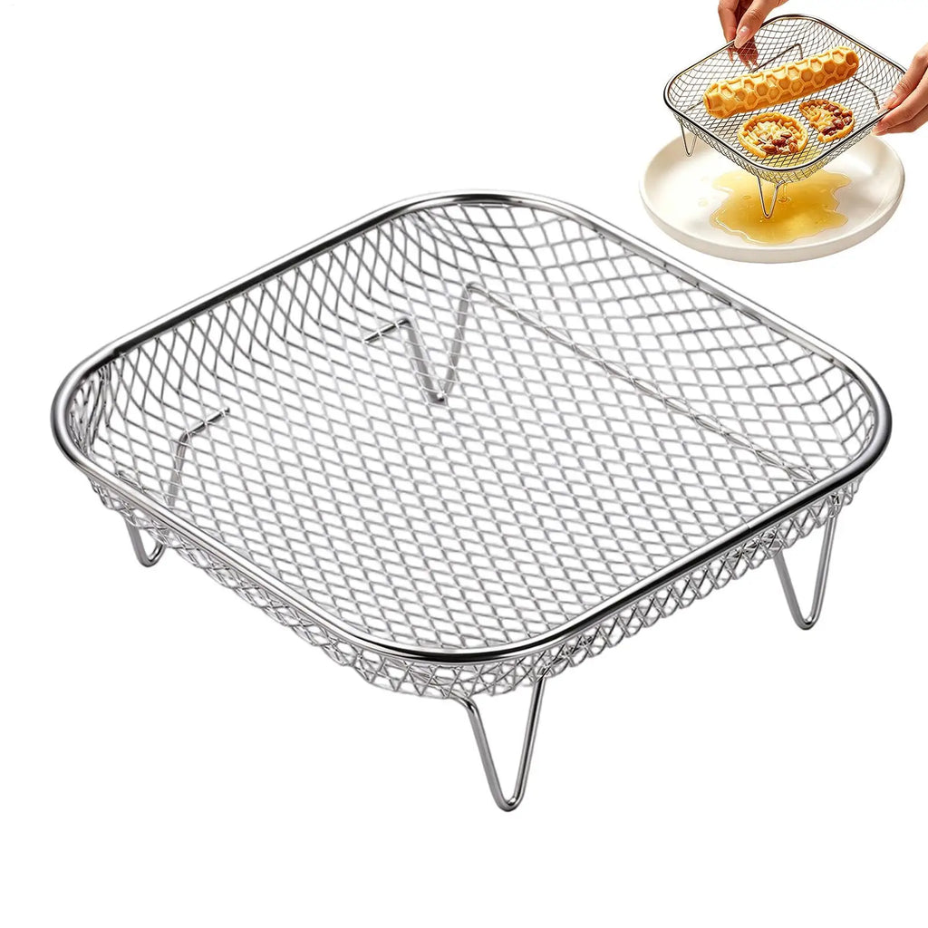 Stainless Steel Air Fryer Rack – Stackable Square Baking Tray Air Fryer Rack Babs