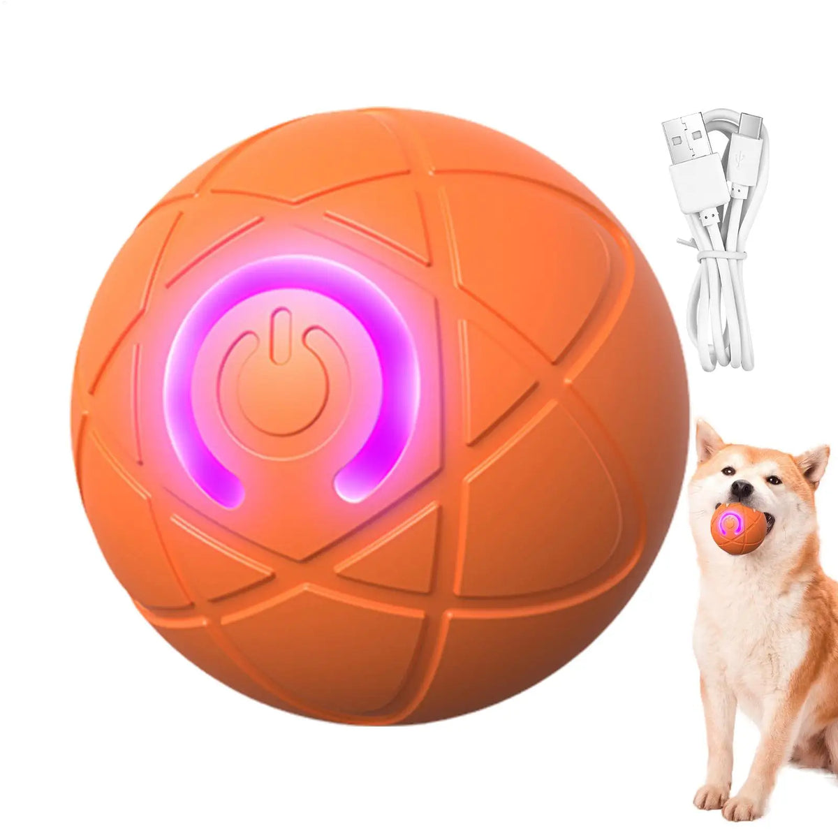 Interactive LED Rolling Ball Toy for Dogs & Cats | USB Rechargeable Interactive Pet Toy Babs