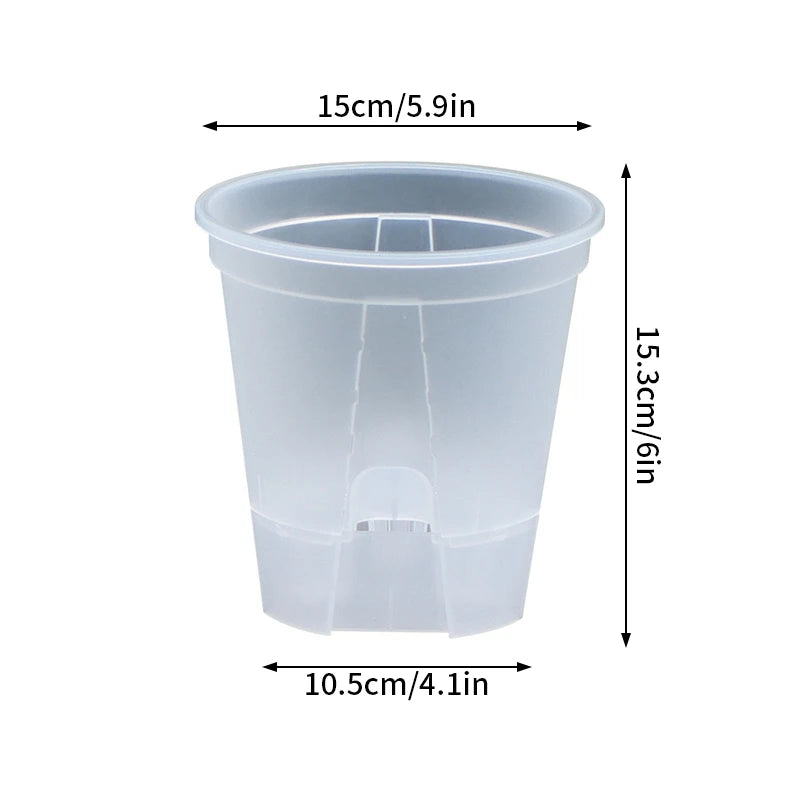 Transparent Self-Watering Orchid Planter – Breathable Lazy Pot Self-Watering Planter Babs Frosted (M)