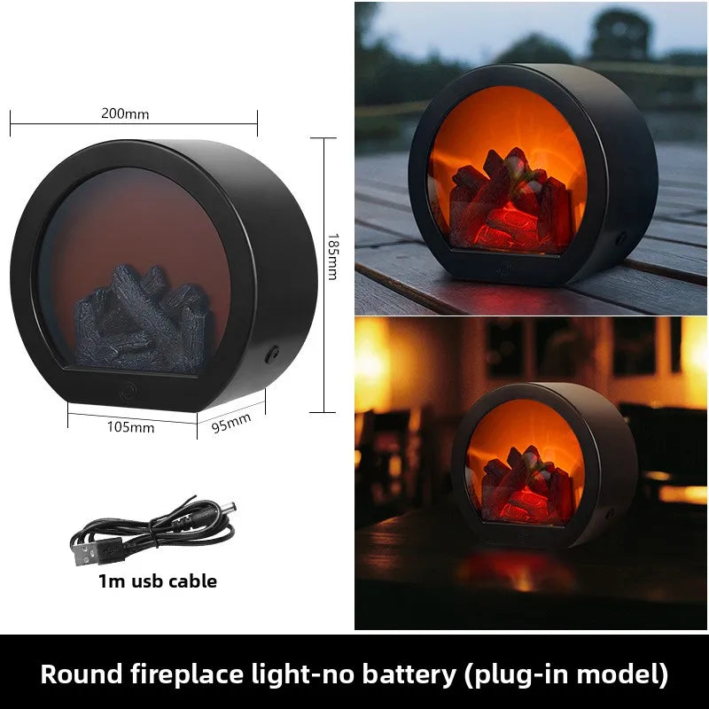 LED Fireplace Lamp Realistic Flame – Battery & USB Tabletop Decor Decorative Flame Lamp Babs Medium