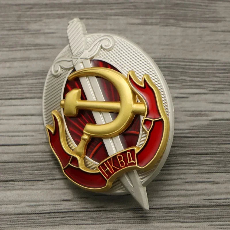 Soviet KGB Shield Copper Brooch Badge – USSR CCCP Collectible Pin Collectible Brooch Pin Babs