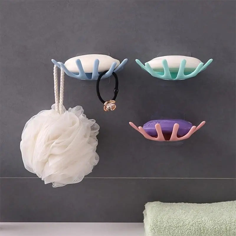 Punch-Free Wall Soap Holder with Drain | Bathroom Rack Wall Soap Holder Babs