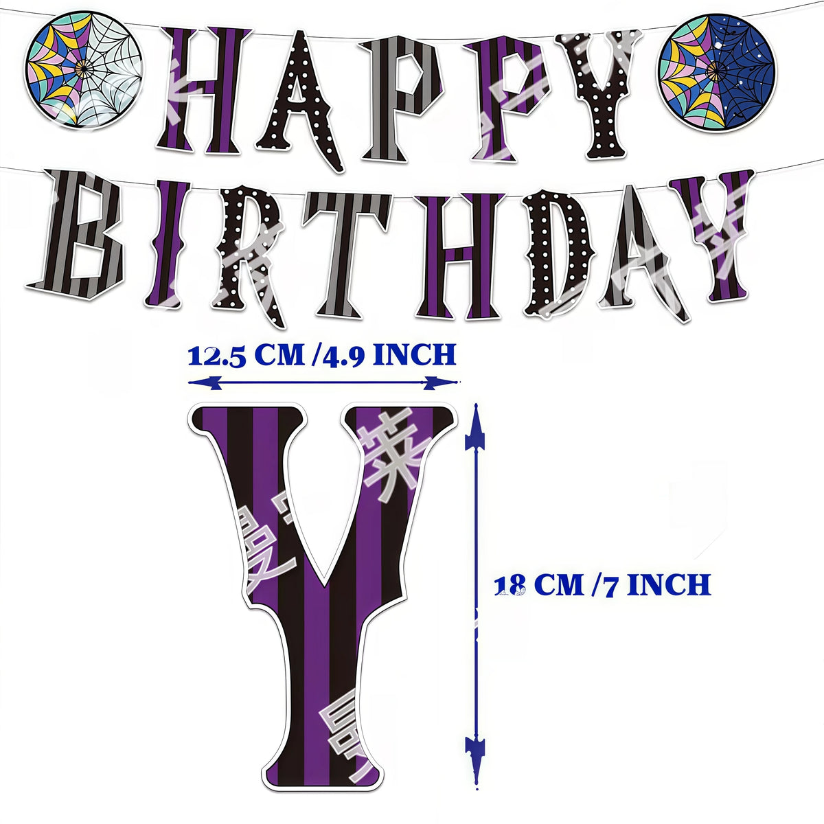 Addams Dark Academia Birthday Party Kit – Balloons, Plates & Backdrop Party Decoration Kit Babs 1set Banner others