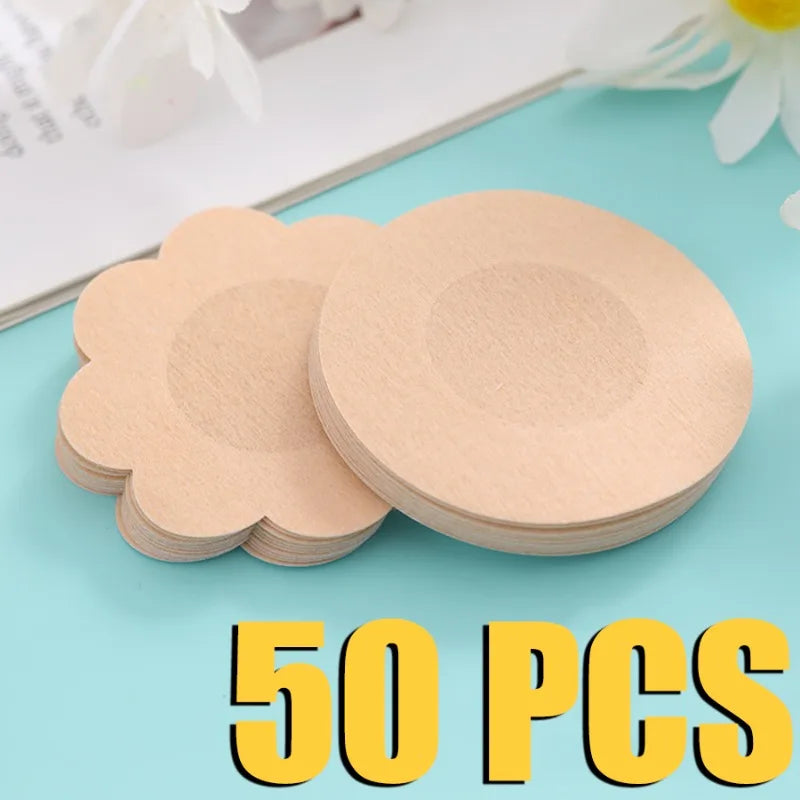 50 Pcs Invisible Nipple Covers – Cloth Breast Pasties for Women Nipple Cover Pasties Babs