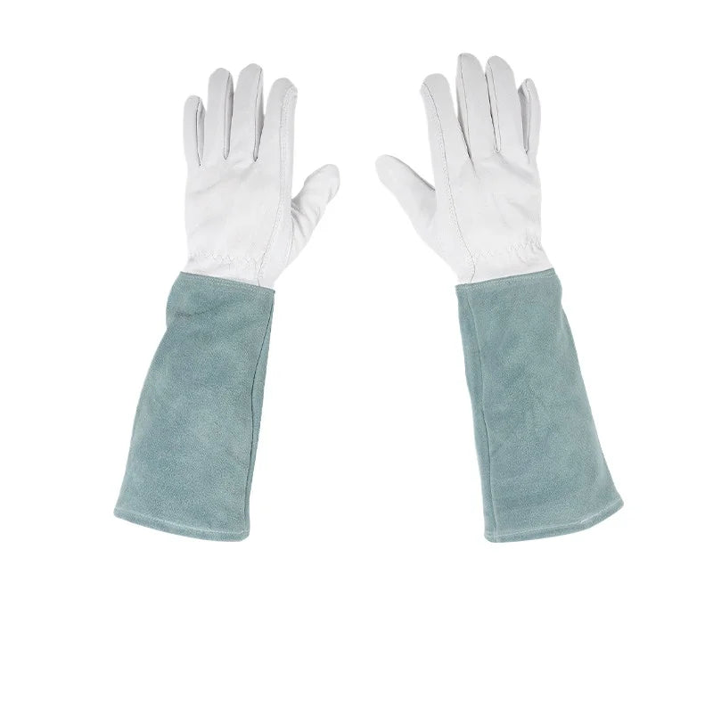Thorn Proof Leather Gardening Gloves – Waterproof, Elbow Length Gardening Gloves Babs grey