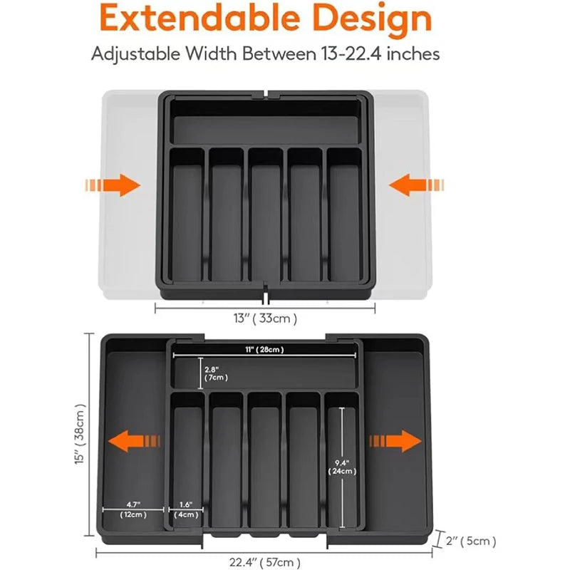 Expandable Cutlery Tray – Adjustable Kitchen Drawer Organizer Drawer Organizer Tray Babs
