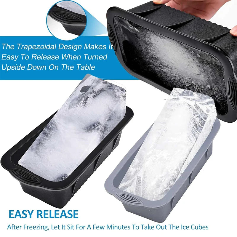 Large Silicone Ice Block Mold – Ice Bath Tray & Big Cube Maker Silicone Ice Mold Babs