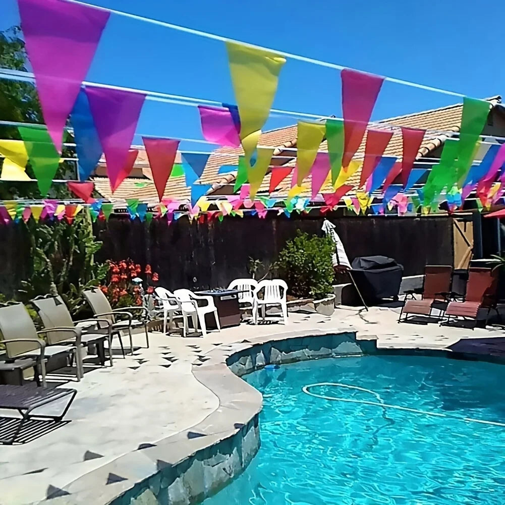 Colorful Triangle Pennant Banner Flags | Party Garland 100-500 Pcs Party Flag Garland Babs