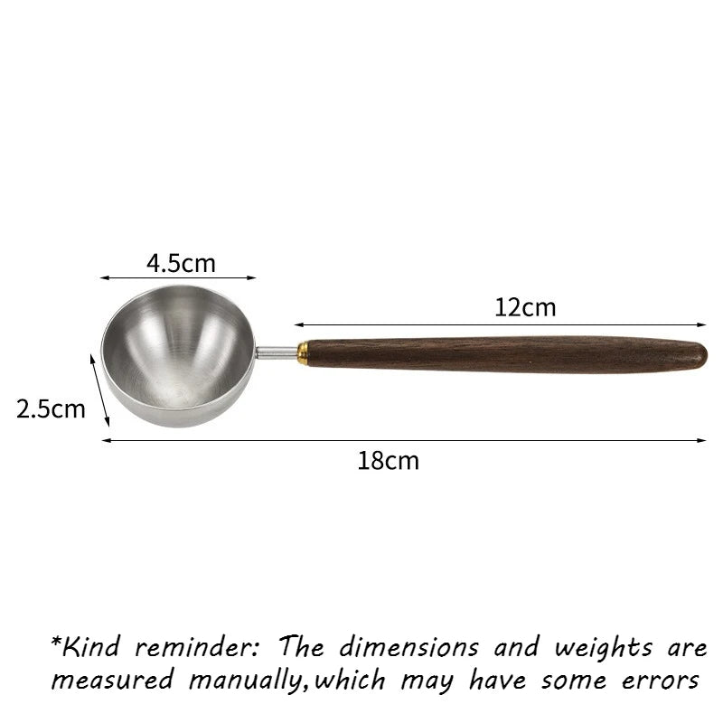 Wooden Handle Stainless Steel Measuring Spoons – Kitchen Scoop Measuring Spoons Babs