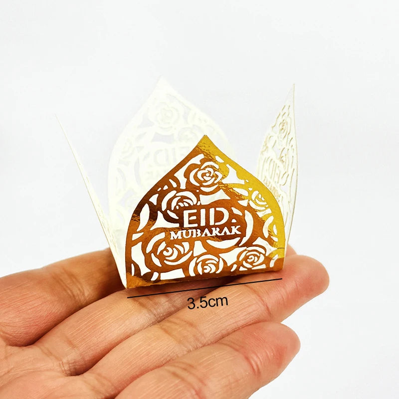 Eid Mubarak Chocolate Wrappers & Mini Baking Cups 10-50Pcs Party Treat Packaging Babs