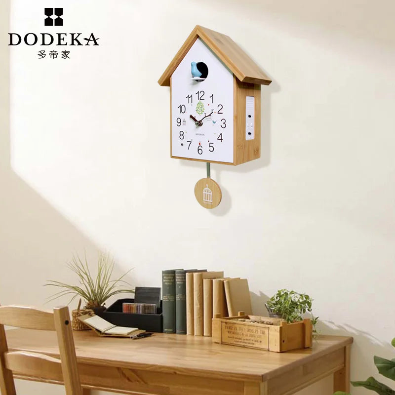 European 3D Cuckoo Pendulum Wood Wall Clock – Silent Quartz Pendulum Wall Clock Babs