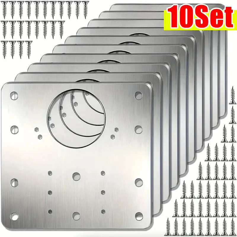 Stainless Steel Cabinet Door Hinge Repair Plate Kit & Screws Hinge Repair Kit Babs 10 sets