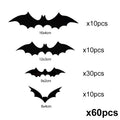 3D Black Bat Wall Stickers Halloween Decals – 12 to 120 Pcs Halloween Wall Decals Babs 60pcs