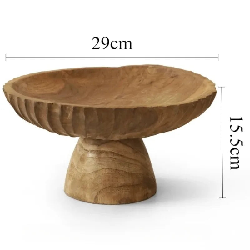 Wooden Fruit Tray | Vintage Luxury Solid Wood Fruit Bowl Wood Fruit Bowl Babs Large