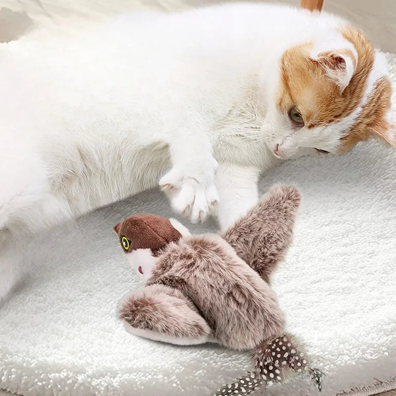 Interactive Electric Bird Cat Toy with Catnip | USB Rechargeable Interactive Cat Toy Babs