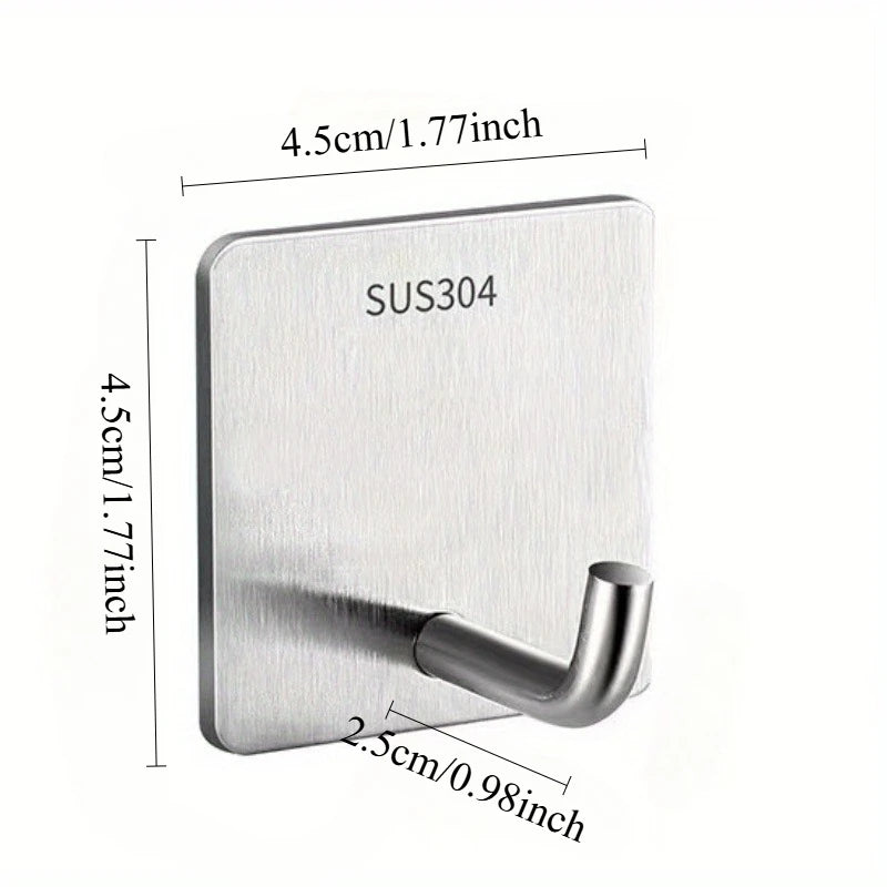 Stainless Steel Self-Adhesive Hook – No-Drill Rustproof Hanger Self-Adhesive Hook Babs