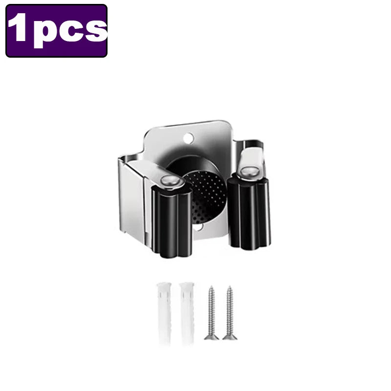 Stainless Steel Wall Mop & Broom Holder Clips | 1–4 Pack Wall Tool Holder Babs B-1pcs