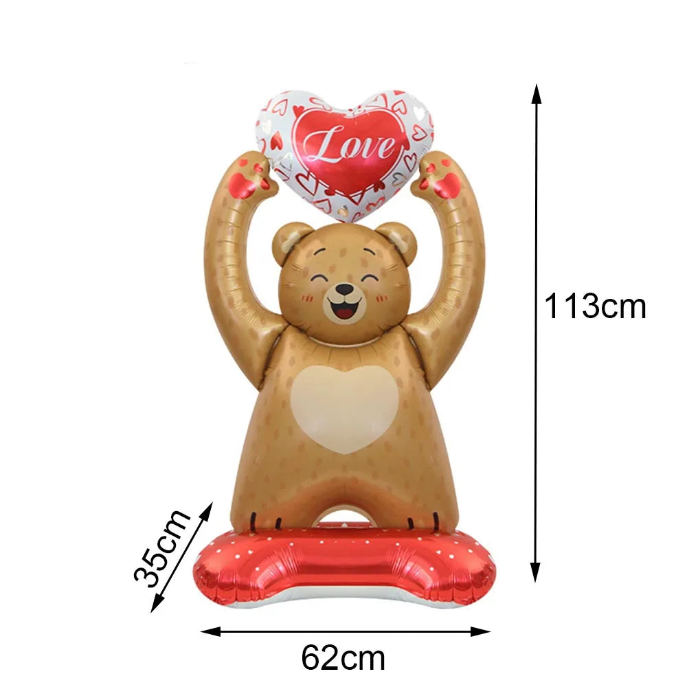 Large Standing Teddy Bear Foil Balloon – Party & Wedding Decor Foil Party Balloon Babs