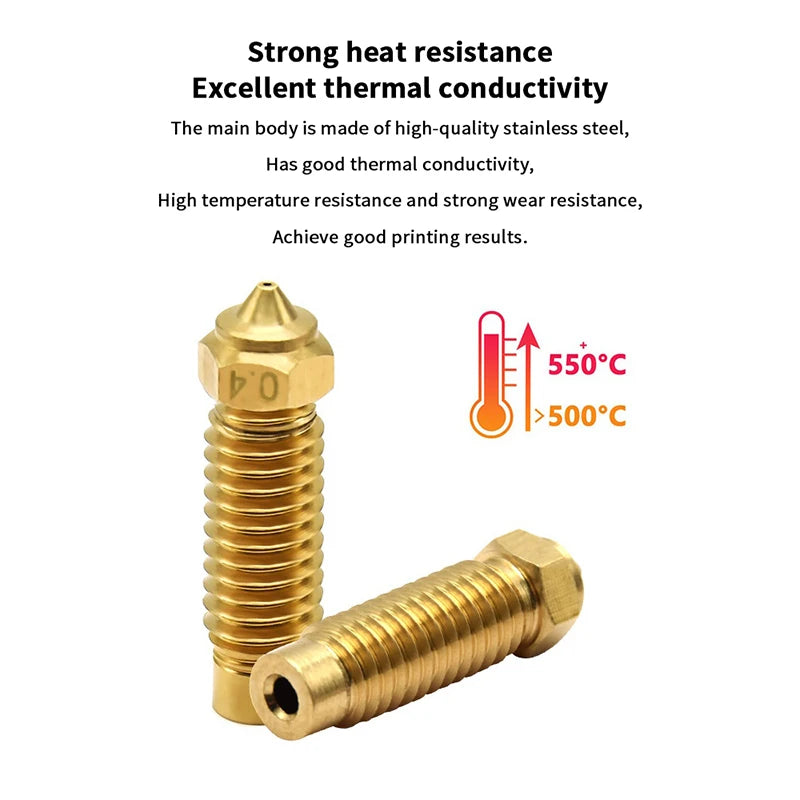 Elegoo Neptune 4 Plus & Max Nozzles – Brass & Hardened Steel 3D Printer Nozzle Babs