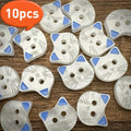 Cartoon Cat 2-Hole Buttons for Kids Clothing & BJD Crafts Decorative Sewing Buttons Babs 10pcs