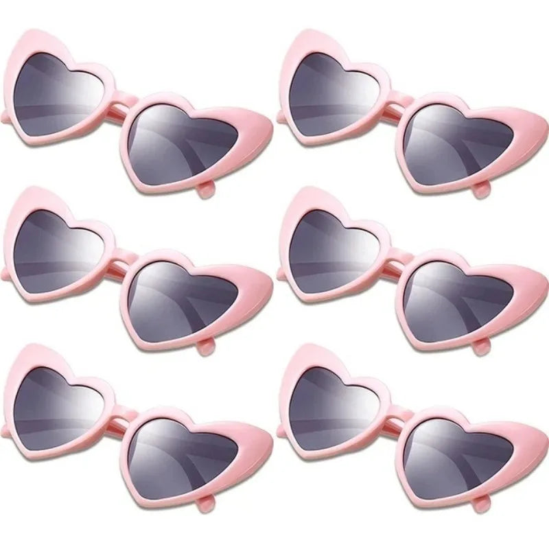 Heart Shaped Sunglasses – Bachelorette Bridal Party Gift Novelty Party Sunglasses Babs Dark Pink