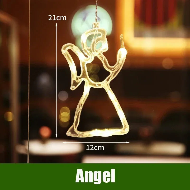 LED Christmas String Lights – Santa Claus Window Suction Cup