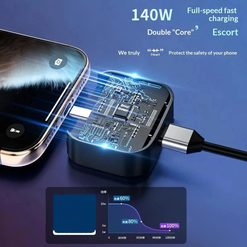 140W USB-C Fast Charger Adapter – Auto Cutoff & Digital Display USB-C Charging Adapter Babs