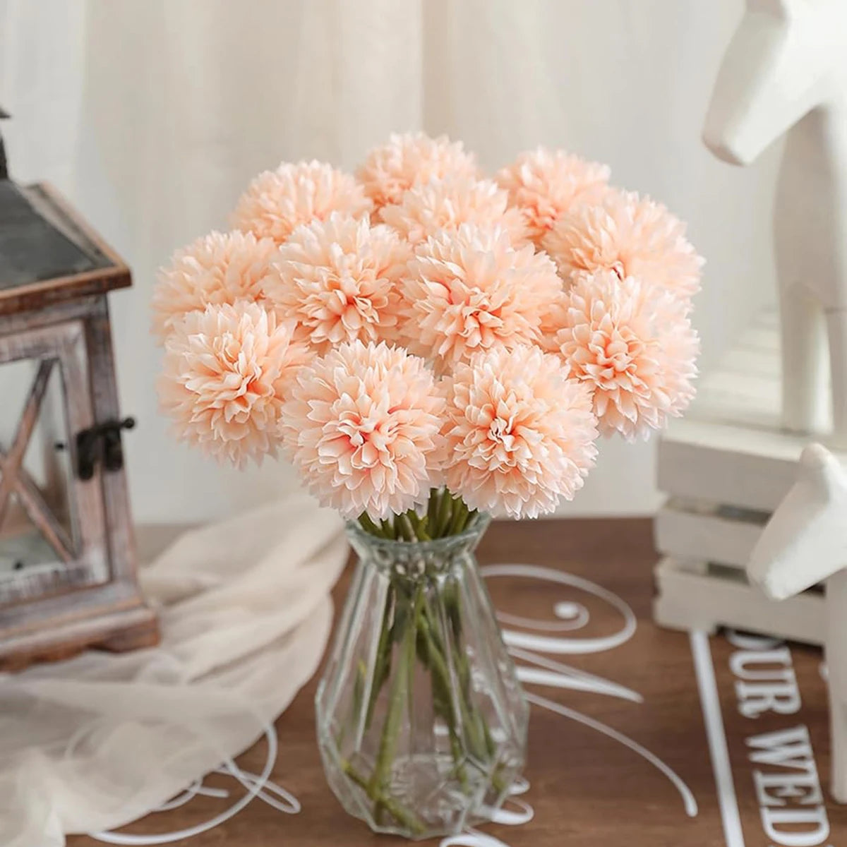 Artificial Silk Dandelion Hydrangea Bouquet | Wedding Home Decor Artificial Flower Bouquet Babs