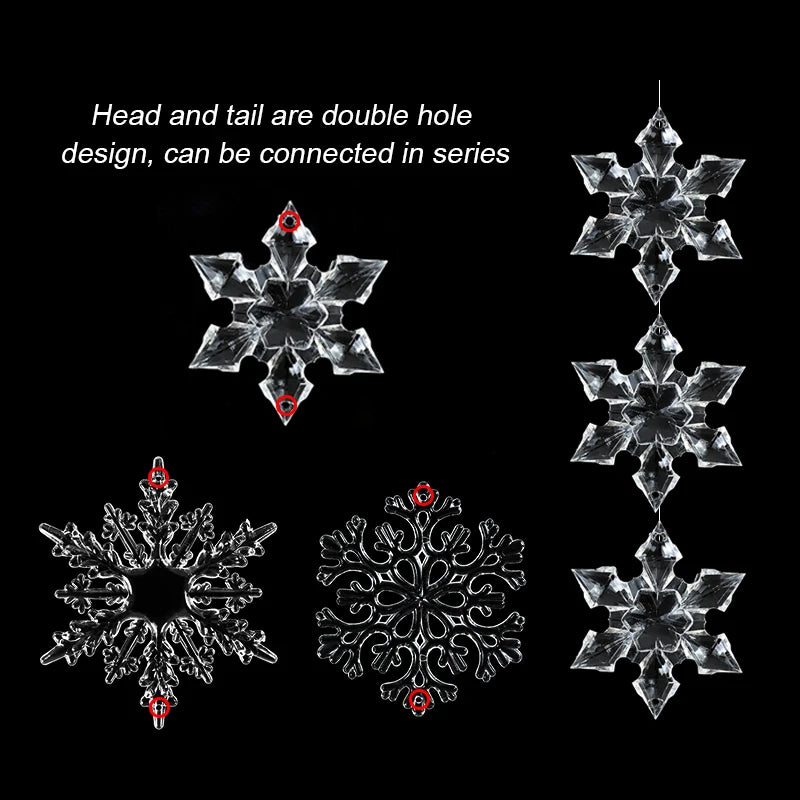 3-Pack Transparent Acrylic Snowflake Christmas Tree Ornaments Christmas Tree Ornaments Babs