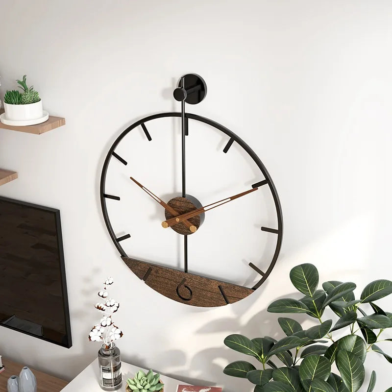 60cm Nordic 3D Silent Wall Clock – Luxury Metal Home Decor Wall Clock Babs