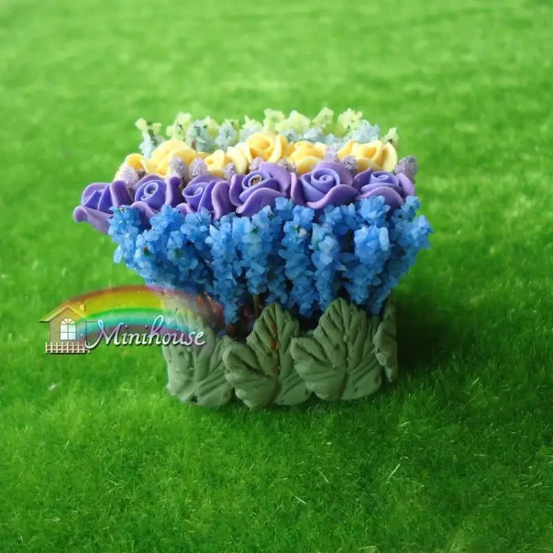 1:12 Miniature Clay Rose Potted Plant – Micro Landscape Décor Dollhouse Miniature Decor Babs