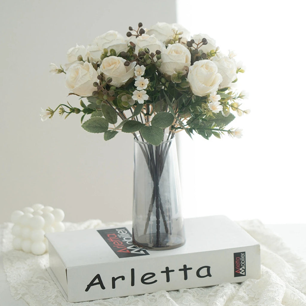 Silk Rose Artificial Flower Bouquet for Wedding & Home Décor Artificial Flower Bouquet Babs