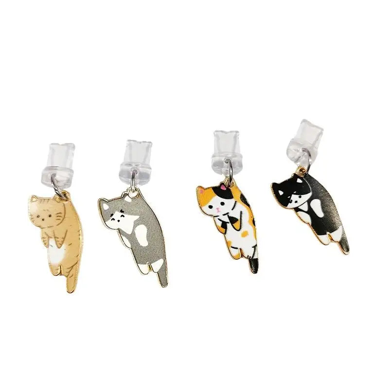 Alloy Dripping Kitten Pendant & Phone Dust Plug Keychain Charm Decorative Pendant Charm Babs