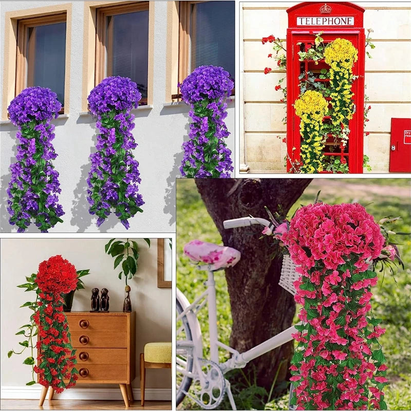 Silk Artificial Violet Flower String – Wedding & Home Wall Decor Artificial Flower Garland Babs