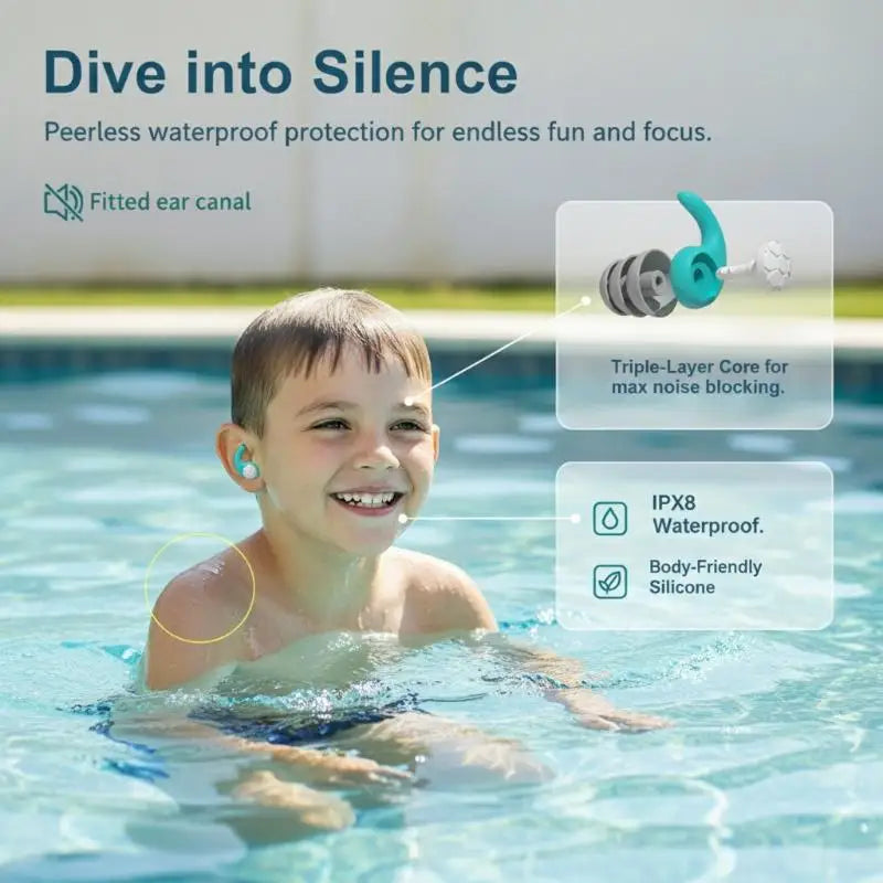 Kids Waterproof Noise Reduction Earplugs – Soft Silicone Kids Earplugs Babs