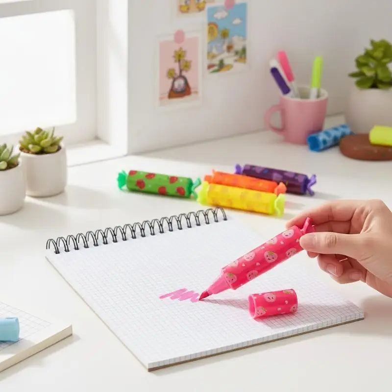 6-Pack Mini Pastel Highlighters – Chisel Tip Marker Pen Set Highlighter Marker Set Babs