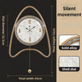 Oeny Natural Shell Nordic Wall Clock – Silent Quartz 40cm Decorative Wall Clock Babs Teardrop