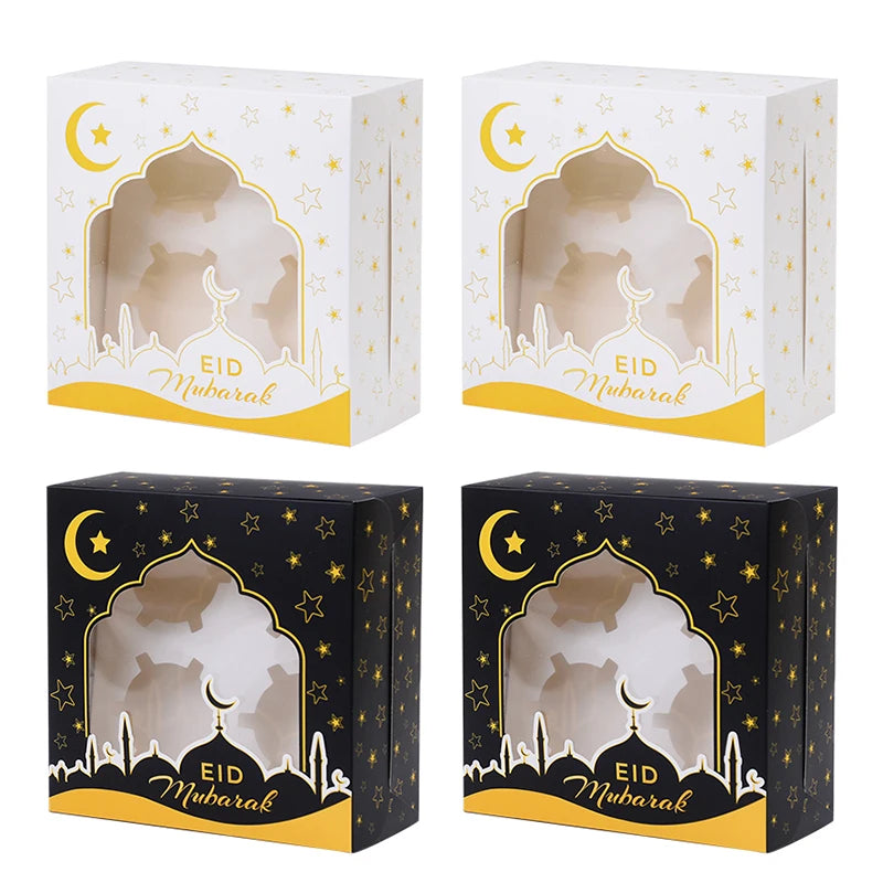 Eid Mubarak Cupcake Gift Boxes – Ramadan Kareem Party Decor Holiday Gift Boxes Babs
